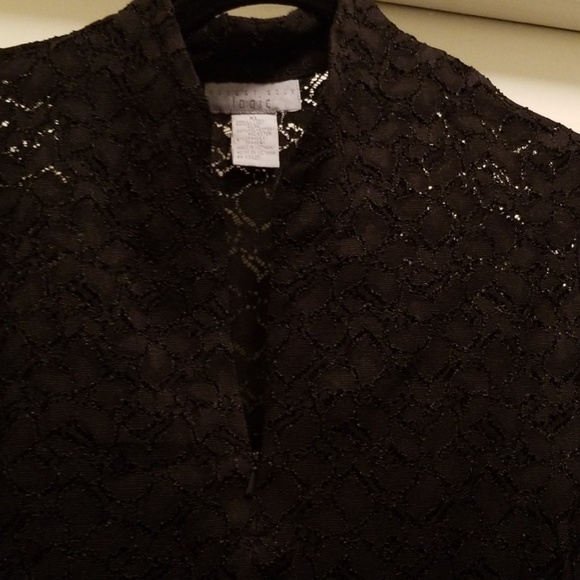 NWOT L/S LACE SHIRT W/ZIPPER FRONT SZ. XL - Picture 2 of 6